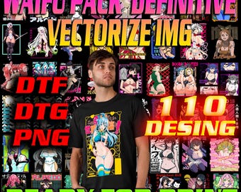 Anime Waifu Pack – 110 High-Res PNG Images | Kawaii Anime Girl Art Bundle | Manga Aesthetic Clipart & Stickers | Digital Download