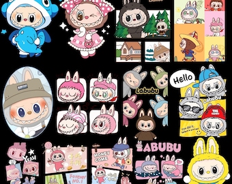 pack of 26 labubu vector PNG designs