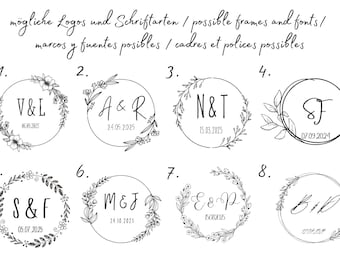 individuelle Klebetattoos temporäre Tattoos Hochzeitslogo Initialien Datum Tattoostation Logo personalisiert Hochzeitsgeschenk Gastgeschenk