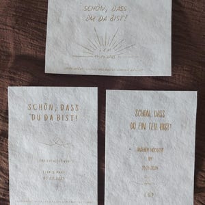 Samenpapier Karte nachhaltiges Gastgeschenk Hochzeitsgeschenk individuelles Motiv Logo Hochzeitslogo personalisiert schön, dass du da bist