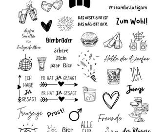 Adhesive tattoos Temporary tattoos JGA groom wedding celebrate bachelor party love beer funny accessories