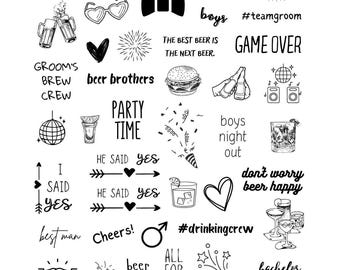 Temporary Tattoos Bachelor Party English Groom JGA celebrate beer fun funny