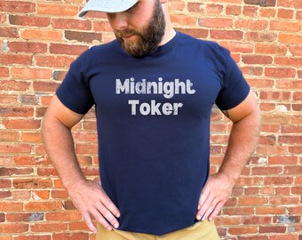 Midnight Toker, Vintage Shirt, Mens T-Shirt, 420 Shirt, Funny Shirt, Meme Shirt, Gifts for Men, Pot Shirt, Classic Rock Shirt, Weed Shirt