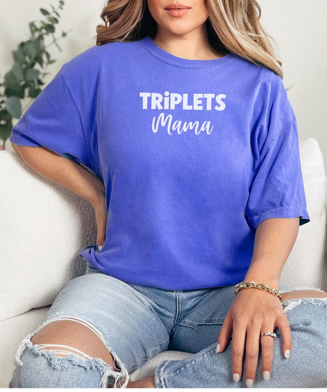 Comfort Colors® Triplets Mama Shirt, Mom of Triplets Tee, Triple Chaos ...