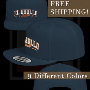 Snapback Homerun Cap El Grullo Jalisco Collection, Flat Bill Hat Travel Gift, Embroidered Baseball Cap Souvenir, Men Women Fashion