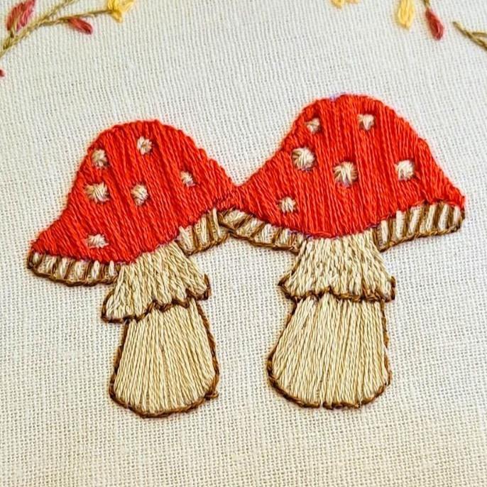 Embroidered Toadstools Toadstool Hand Embroidery Pattern, Mushroom Woodland Embroidery Pdf ...