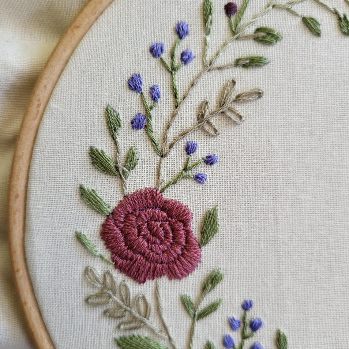Wildflower Wreath Embroidery Pattern: Beginner Floral Hoop Art (PDF ...