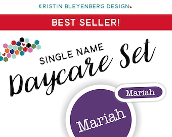 Waterproof Name Labels, Daycare Set, Ovals and Circles