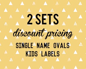 Personalized School Supply Stickers - Oval Kids Name Labels