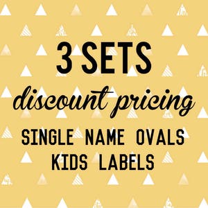 90 pack Single Name OVAL School Labels Personalized Stickers for kids Back to School Supplies, Custom Name Daycare image 1