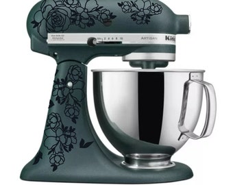 Adhesivo de vinilo removible con diseño floral para batidora KitchenAid