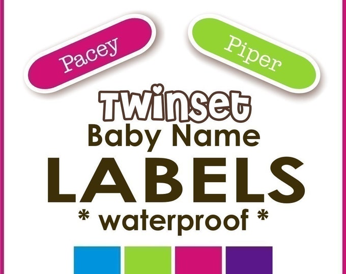 Twin Set Baby Name Labels Two Sets of 30 Qty. for 8.50 Etsy
