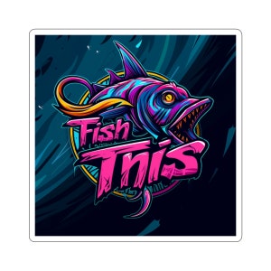 poisson effrayant cet autocollant | Sticker Barracuda | Autocollant en vinyle de pêche drôle | Cadeau pêcheur | Poisson d'eau profonde | Décoration de glacière pour ordinateur portable pour voiture