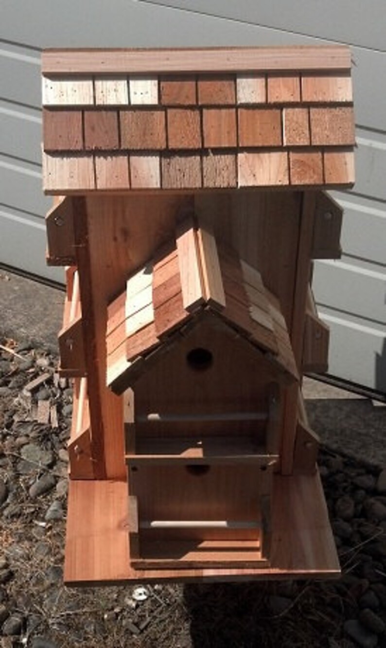 Custom Made Cedar Birdhouse With 10 Separate Compartments Free Etsy