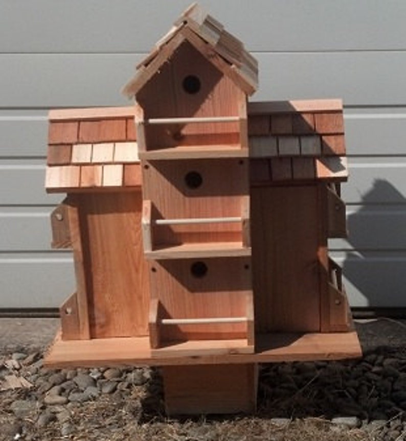 Custom Made Cedar Birdhouse With 10 Separate Compartments Free Etsy