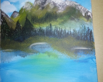 Pintura inspirada em Bob Ross