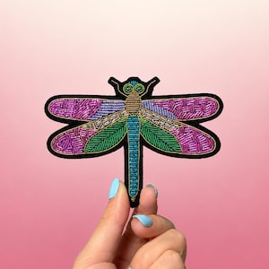 Embroidered Dragonfly Patch: Iron On Sew On Applique - DIY