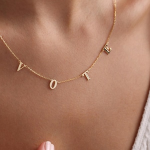 Dainty Political Gifts for Democrat Politicians, Election Jewelry, 14K Gold Vote Necklace, Silver Vote Necklace, Personalized Necklace, Gift