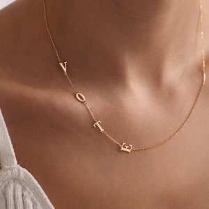 Dainty Political Gifts for Democrat Politicians, Election Jewelry, 14K Gold Vote Necklace, Silver Vote Necklace, Personalized Necklace, Gift