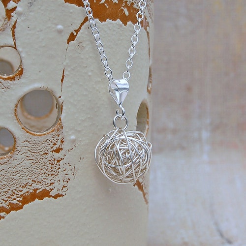 Sterling Silver Bird's Nest Necklace