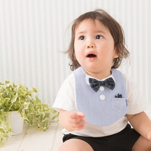 Formal Blue Bib Gift (green bowtie & navy tie )
