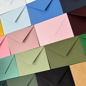 Enveloppes C6 pour faire-part de mariage, Chèques-cadeaux, Papier 140 g/m², Fait main, Auto-adhésives, Plusieurs couleurs