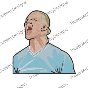 Erling Haaland Embroidery Design: Manchester United, 3 Sizes (DST File)