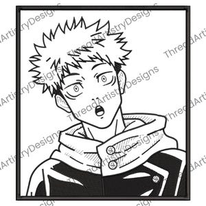 Anime Embroidery Design, Itadori Yuji, Anime, 3 Sizes,Trending Designs, Instant Download, Jujutsu Kaisen