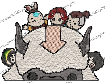 Anime Embroidery Design, Avatar, Anime, 3 Sizes, Instant Download