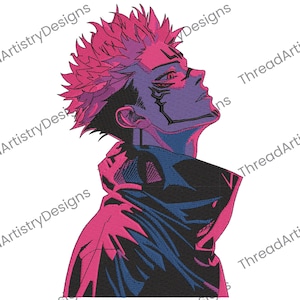 Anime Embroidery Design, Sukuna, Anime, 3 Sizes, Instant Download