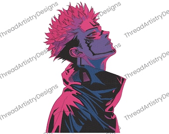 Anime Embroidery Design, Sukuna, Anime, 3 Sizes, Instant Download