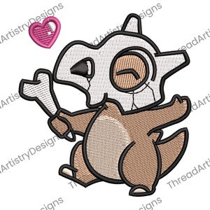 Puede incluir: Una ilustración de dibujos animados de una criatura marrón y blanca similar a un perro con un hueso en la boca. La criatura tiene una cabeza en forma de corazón y sostiene un hueso en la boca. La criatura sonríe y tiene un corazón rosa sobre su cabeza.