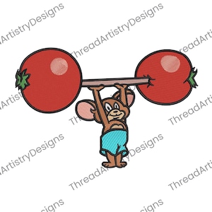 Muscle Fitness Embroidery Workout Embroidery Gifts For Rat funny Gym Leg Day  Embroidery Jerry & Tom Design