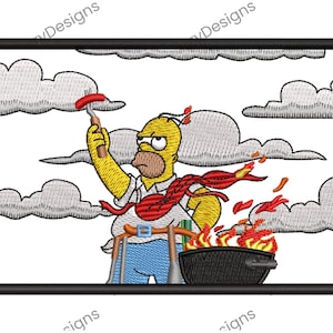 Homer Simpson Embroidery Design, Simpsons Embroidery Design, Cartoon embroidery, Instant Download