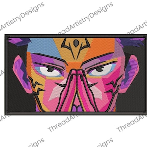 Sukuna Anime Embroidery Design: Jujutsu Kaisen JJK (Instant Download, 3 Sizes)