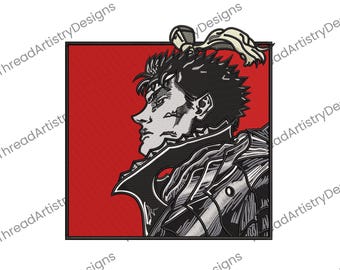 Berserk Anime Embroidery Design: Guts Patch, 3 Sizes (Instant Download)