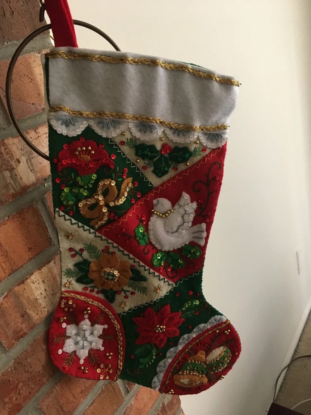 Elegant Patchwork Completed Bucilla Stocking - Etsy