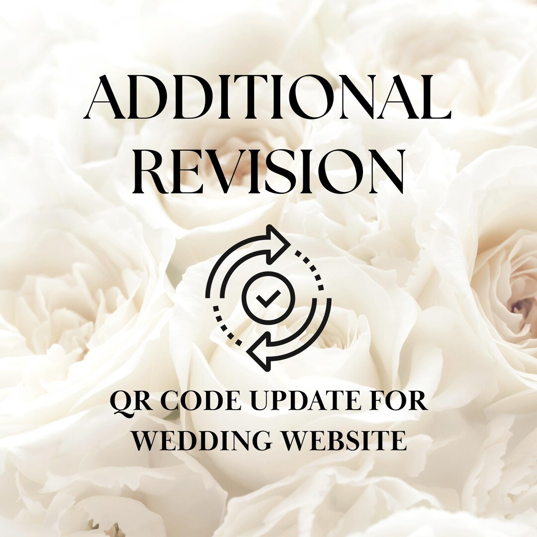 QR Code Update for Wedding Website | Additional Revision - Etsy