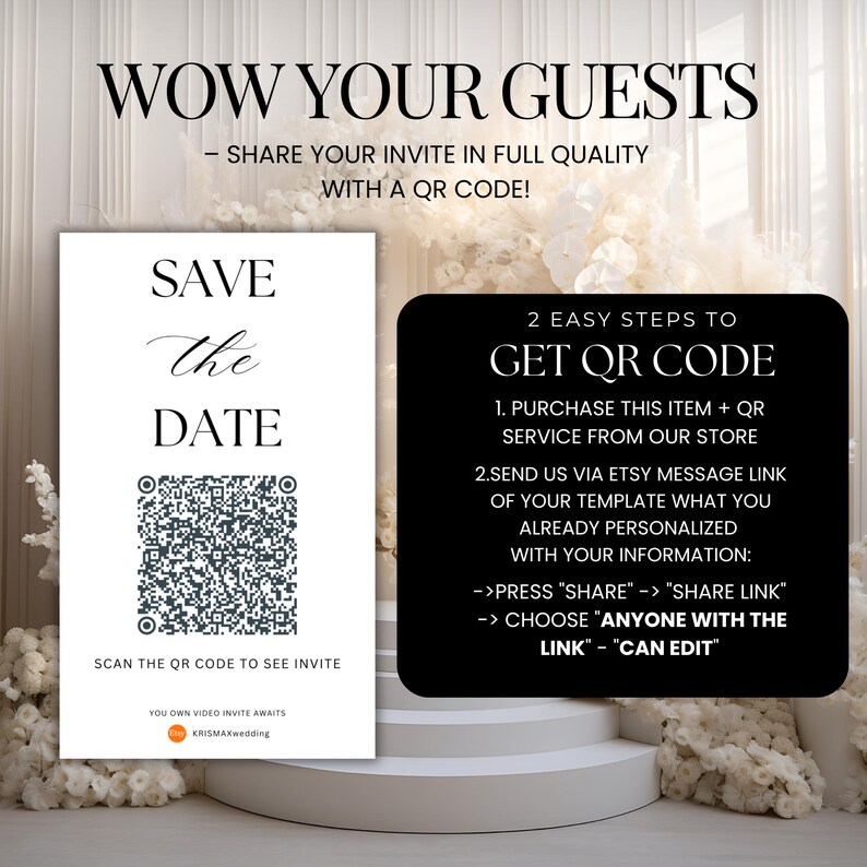 Animated Wedding Invitation Template, Editable Canva Video Invite, Digital Download, Modern Floral Design image 4