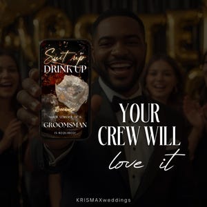 Groomsman Proposal Video Invitation, Best Man Invite, Suit Up Drink Up Evite, Whiskey Theme Wedding Canva Template image 6