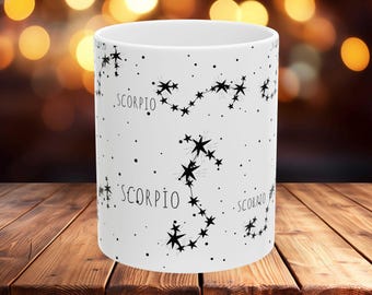 Skorpion Sternzeichen Keramiktasse, Konstellationskaffeetasse, Horoskop-Teetasse, Astrologie-Trinkgeschirr, Geburtstagsgeschenk