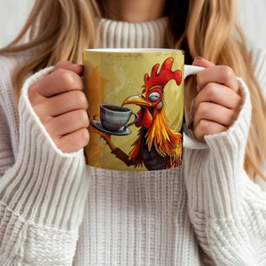Rooster Mug Coffee Cup Chicken Gift For Dad Christmas Gift Rooster Lover  (11oz, 15oz)