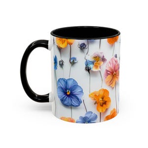 Mug Gift For Mum (11, 15oz) Garden Lover Gift Spring Home Decor Flowers Coffee Mug Botanical Cup Floral Nature Mug