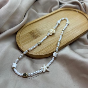 Beach Phone Charm, Phone accessories, Beaded Charm, Shell