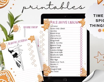 Lebkuchen Tanz Tanz Tracker | A5 Druckbare PDF | Pole Dancer Geschenk | Sofort Download