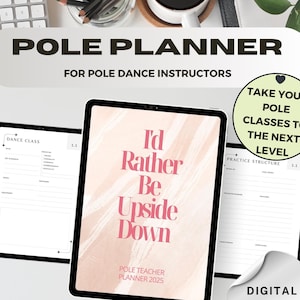 Pole Teacher Planner A5 & A4 Format Minimalistic Printable PDF 2025 Course Organizer for Pole Dance Instructors Digital Undated Page Bundle