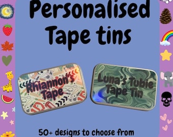 Personalised tube tape tin