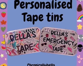 Personalised tube tape tin