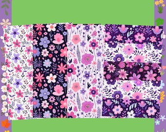 Schlauchband, mit rosa und lila Blümchen