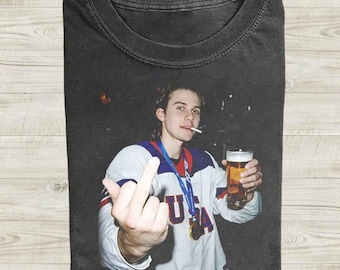 Funny Jack Hughes Usa Gold Hockey Comfort Colors Tee, Patriotic Hockey Fan Shirt, Hockey Graphic Shirt, American Hockey Pride Gifts